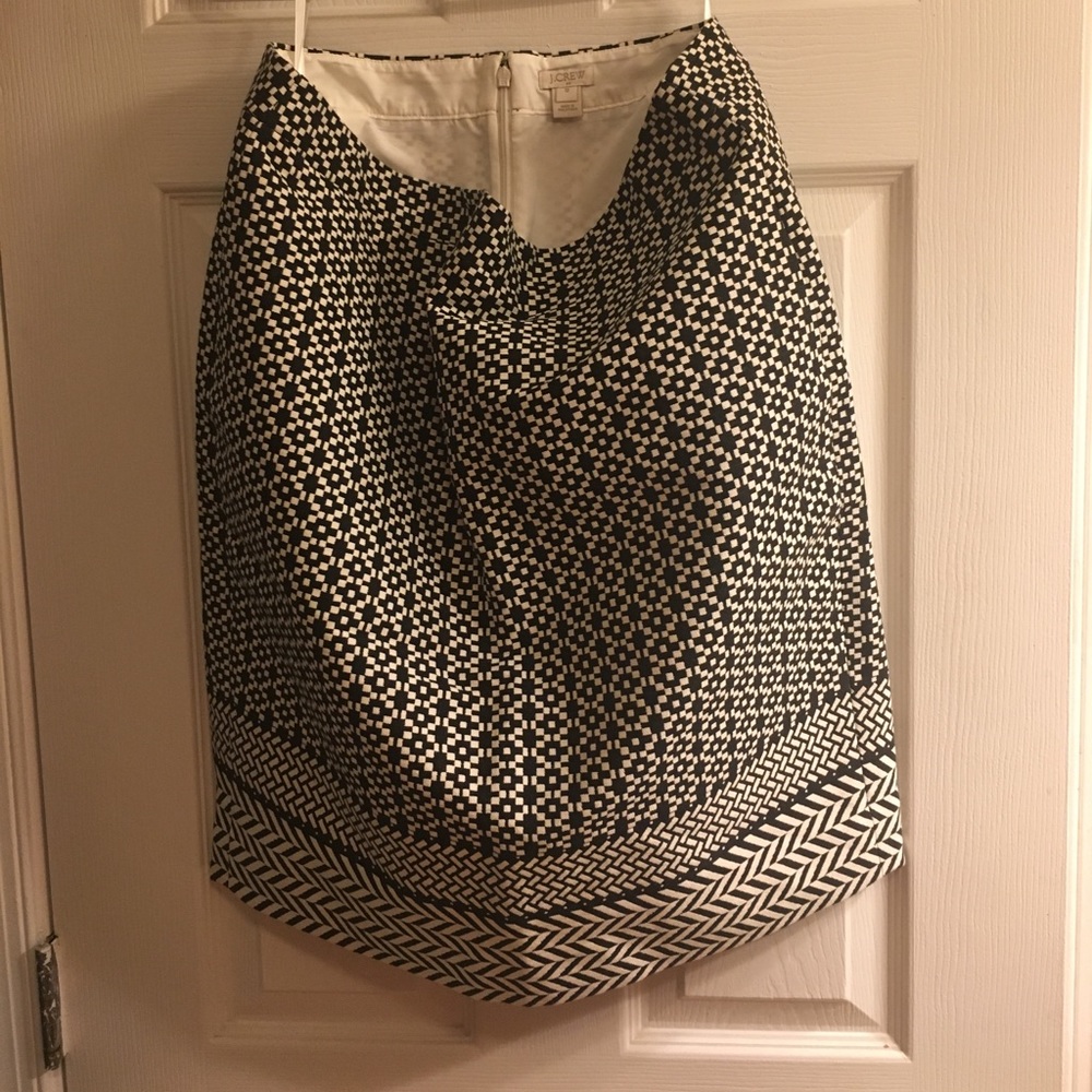 J. Crew black and white embroidered pencil skirt